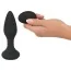 Анальная пробка с вибрацией ребристая Anos Finest Butt Plug Wear, черная - Фото №4