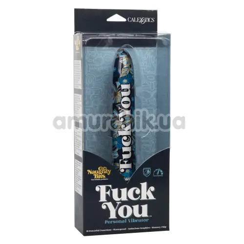 Вібратор Naughty Bits Fuck You, синій