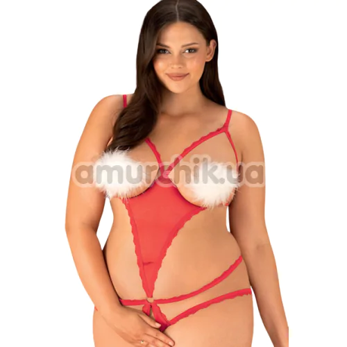 Боди Obsessive X-Mas Merrynel Set, красное