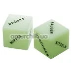 Секс-игра кубики Glow in the Dark Love Dice немецкая версия, светящиеся в темноте - Фото №1