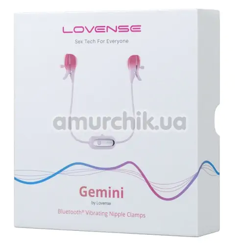 Затискачі для сосків з вібрацією Lovense Gemini, рожеві