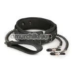 Нашийник з повідцем та затискачами для сосків Easy Toys Lead & Nipple Clamps Collar Restraint Set, чорний - Фото №1