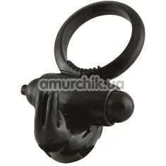 Віброкільце Malesation Vibro Rabbit Ring, чорне - Фото №1