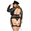 Костюм полицейской JSY Sexy Lingerie 8376, черный: боди + гартеры + портупея + фуражка + нунчаки - Фото №2