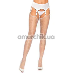 Панчохи Leg Avenue Rhinestone Fishnet, білі - Фото №1