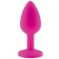Анальна пробка з рожевим кристалом RelaXxxx Silicone Plug Medium, рожева - Фото №2