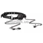 Кляп з затискачами для сосків Easy Toys Ball Gag With Air Holes & Nipple Clamps, чорний - Фото №1