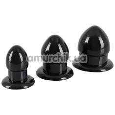 Набор анальных пробок Anal Stretching Plug Kit, черный - Фото №1