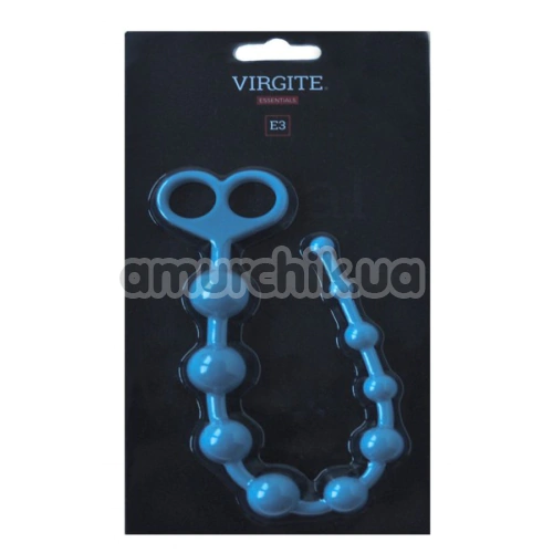 Анальная цепочка Virgite Essentials Anal Beads E3, голубая
