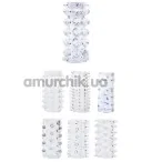 Набір з 7 насадок на пеніс Get Lock Penis Sleeve Kits, прозорий - Фото №1