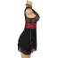 Комплект Star Night Mesh And Faux Leather Lingerie Chemise, чорно-бордовий: пеньюар +  пояс з нашийником та фіксаторами + трусики-стрінги - Фото №7