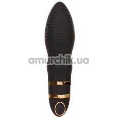 Кліторальний вібратор Purrfect Silicone ребристий, чорний - Фото №1