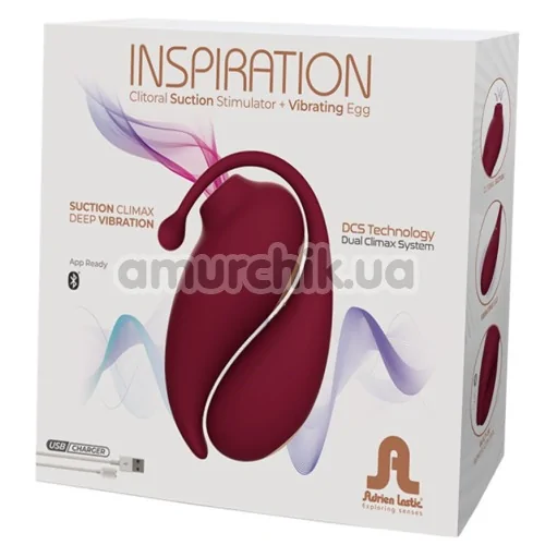 Набор Adrien Lastic Inspiration: Clitoral Suction Stimulator + Vibrating Egg, бордовый