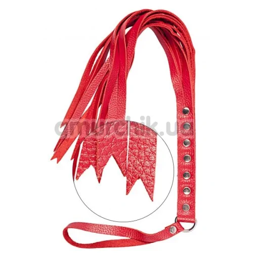 Батіг S&M Fancy Leather Flogger 132, червоний