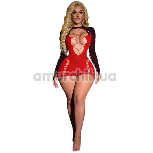 Платье Star Night Sexy Invitation Mini Dress, черно-красное