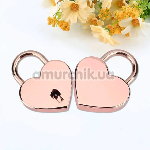 Набор из 2 замков с ключами Liebe Seele Heart-Shaped Lock, розово-золотой