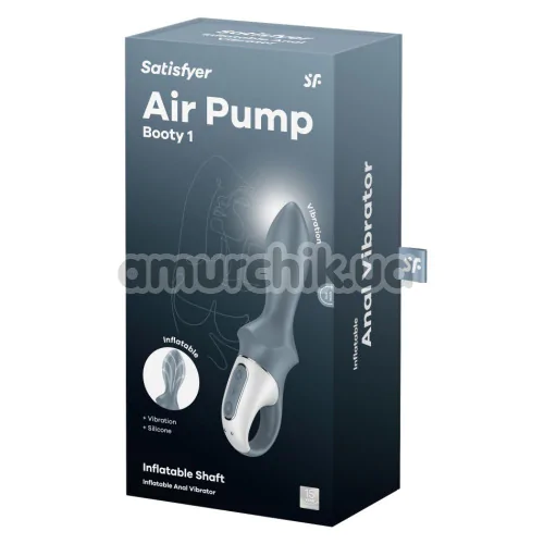 Анальный вибратор Satisfyer Air Pump Booty 1, серый