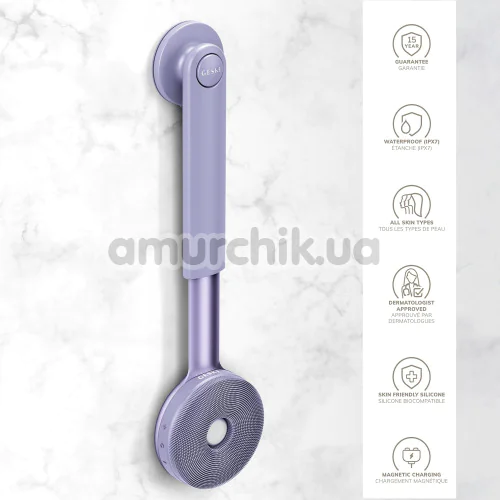 Звукова щітка для тіла Geske Sonic LED Full-Body Brush 9 in 1, бузкова