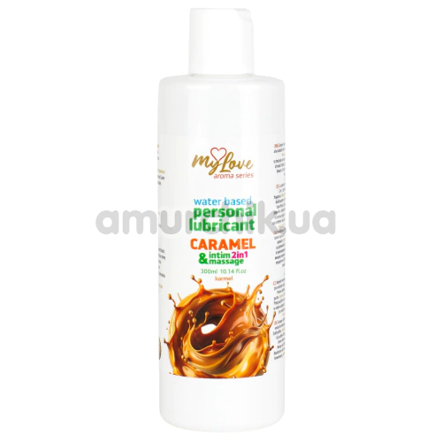 Масажний лубрикант MyLove Aroma Series Personal Lubricant 2in1 Caramel - карамель, 300 мл - Фото №1