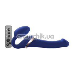 Безремневий страпон з вібрацією Strap-On-Me Multi Orgasm Bendable Strap-On M, синій - Фото №1