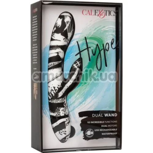Вібратор Hype Dual Wand, чорно-білий