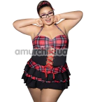 Костюм школьницы JSY Sexy Lingerie P61113, красно-черный: платье + трусики-стринги + лента для волос - Фото №1