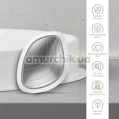 Ультразвуковой массажер-маска для лица Geske Sonic Warm & Cool Mask 9 in 1, белый