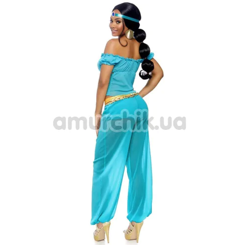 Костюм восточной красавицы Leg Avenue Arabian Beauty, голубой: топ + штаны + повязка на голову