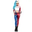 Костюм преступницы Leg Avenue Women's Misfit Hipster Harley Quinn, красно-синий: топ + леггинсы + подтяжки + перчатки + чокер + очки - Фото №1