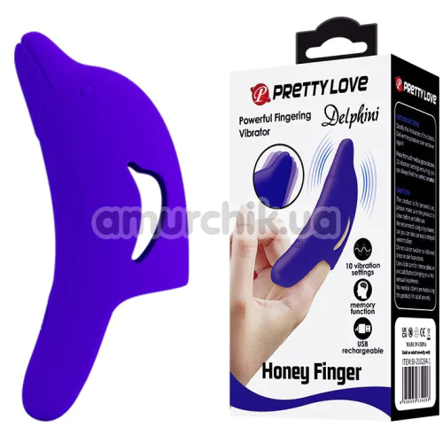 Вибратор на палец Pretty Love Delphini, фиолетовый
