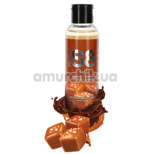 Оральный лубрикант для массажа с согревающим эффектом Stimul8 S8 4 In 1 Chocolate Salted Caramel Lava Cake, 125 мл - Фото №1