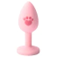 Анальная пробка с розовым кристаллом Alume Silicone Heart Paw Plug S, розовая - Фото №4