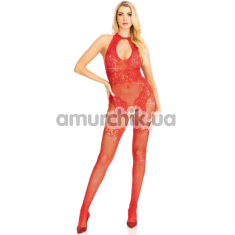 Комбинезон Leg Avenue Lace and Net Bodystocking, красный - Фото №1