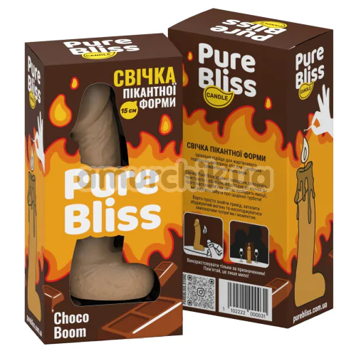 Свічка у вигляді пеніса Pure Bliss Small Choco Boom - шоколад, коричнева