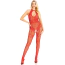 Комбинезон Leg Avenue Lace and Net Bodystocking, красный - Фото №1