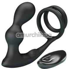 Вибростимулятор простаты с эрекционным кольцом MR Play Remote Control Vibrating Prostate Massager, черный - Фото №1