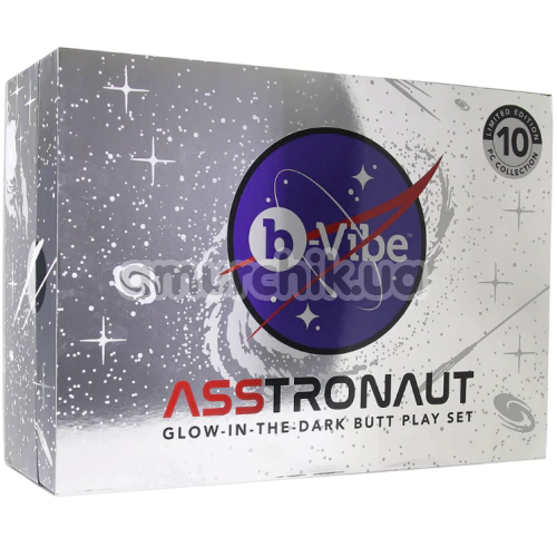 Набір анальних пробок B-Vibe Asstronaut, світиться в темряві