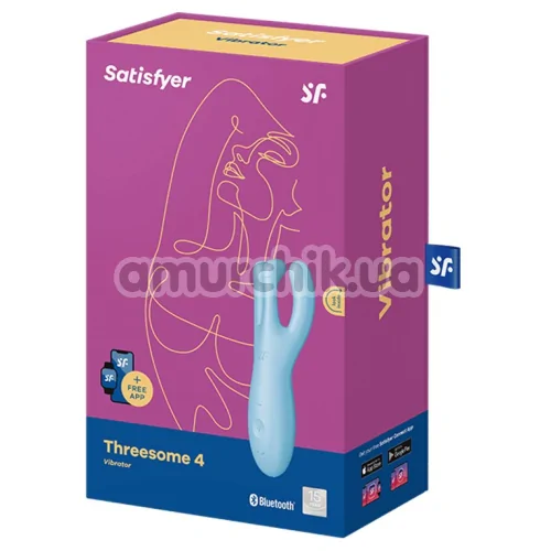 Клиторальный вибратор Satisfyer Threesome 4, голубой