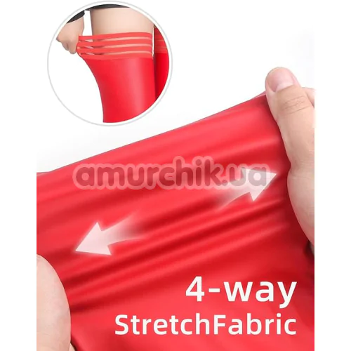 Чулки Star Night Stockings Striped Trim, красные