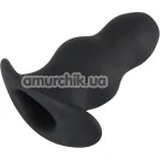 Анальная пробка Black Velvets Silicone Tunnel Plug, черная - Фото №1