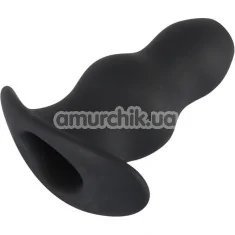 Анальная пробка Black Velvets Silicone Tunnel Plug, черная - Фото №1