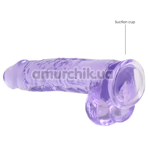 Фаллоимитатор Realrock Crystal Clear Dildo Realistic 9, фиолетовый