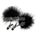 Зажимы для сосков Guilty Pleasure Feathered Nipple Clamps с перышками, черные - Фото №1