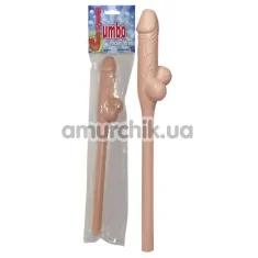 Коктейльна трубочка у формі пеніса Jumbo Straw тілесна - Фото №1