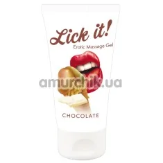 Массажный гель Lick it Erotic Massage Gel Chocolate - шоколад, 50 мл - Фото №1