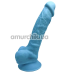 Фалоімітатор Silexd Premium Silicone Dildo Model 1 Size 7, блакитний - Фото №1