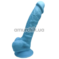 Фалоімітатор Silexd Premium Silicone Dildo Model 1 Size 7, блакитний - Фото №1