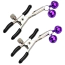 Зажимы для сосков DS Fetish Metal Nipple Clamps With Two Bells, фиолетовые - Фото №2