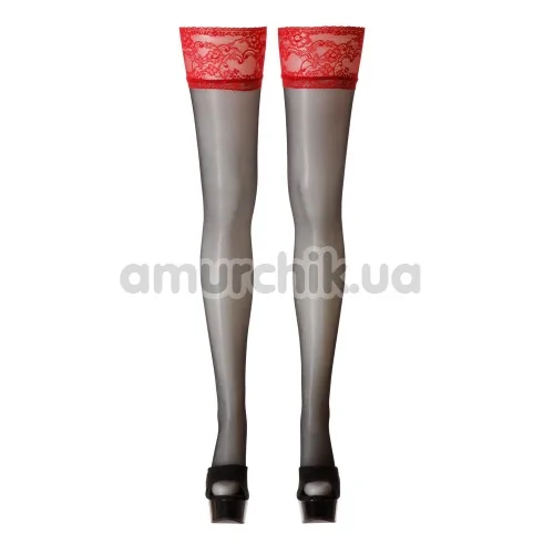 Панчохи Cotelli Collection Halterlose 2520494, чорно-червоні