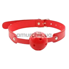 Кляп DS Fetish Breathable Plastic Ball Gag, красный - Фото №1
